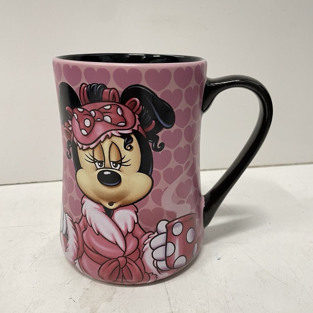 Disney Parks Mug Minnie Mouse Mornings Aren’t Pretty Coffee Pink 16 oz Cup Tea